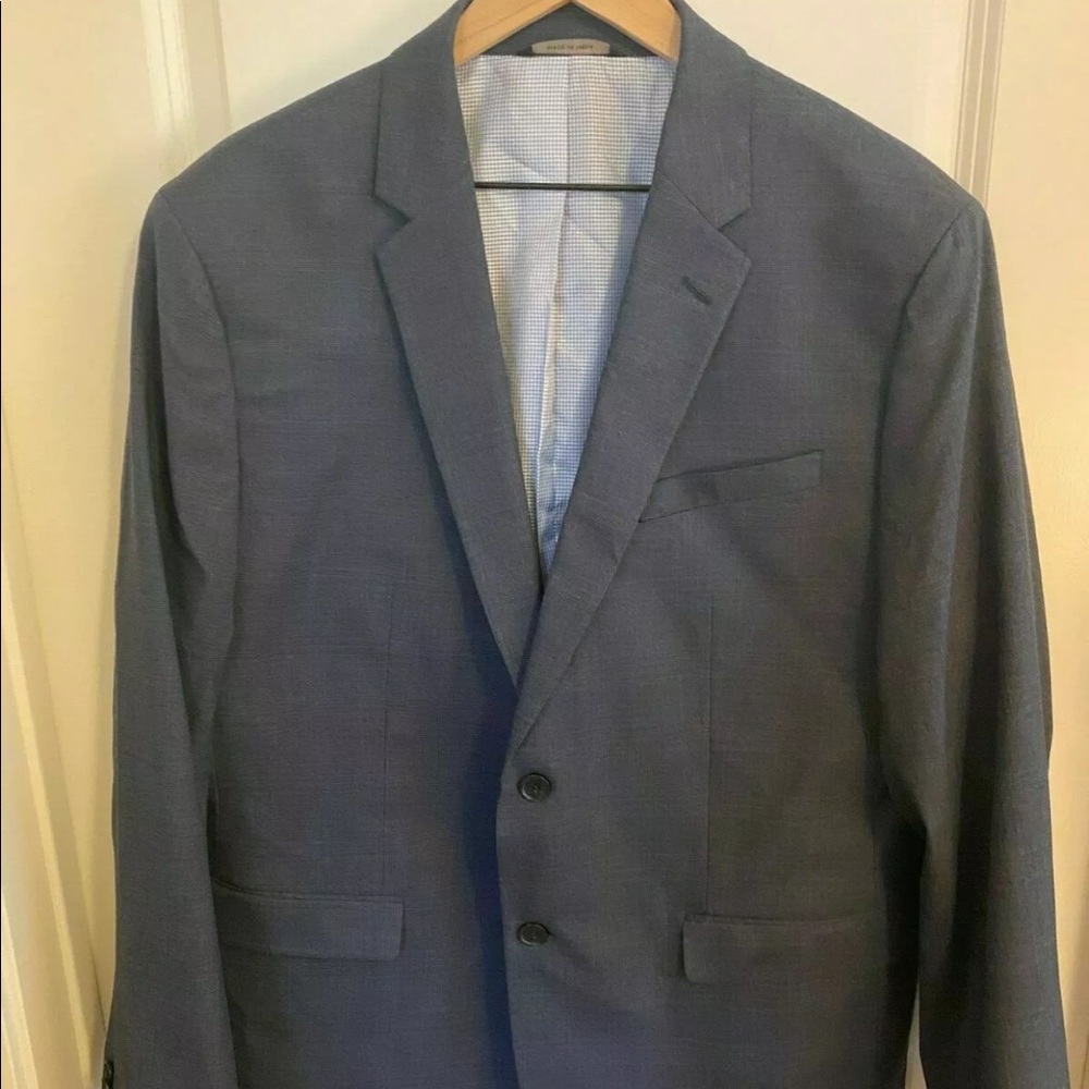 Banana Republic Blue Pattern Slim Suit Jacket 46R.